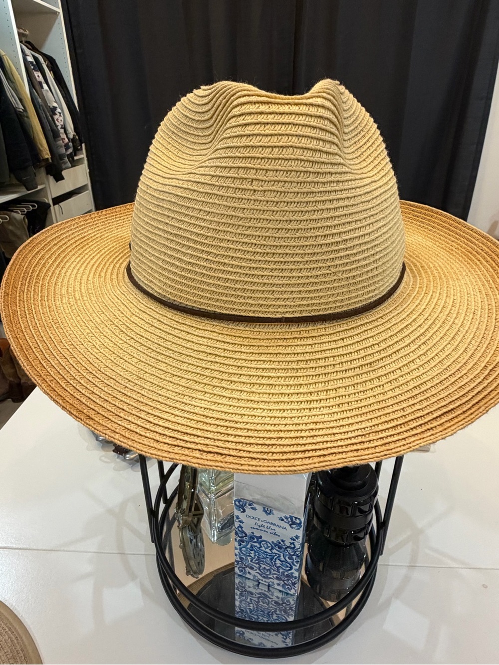 San Diego Hat Company Natural Straw Sun Hat with Ivory Chin Ties